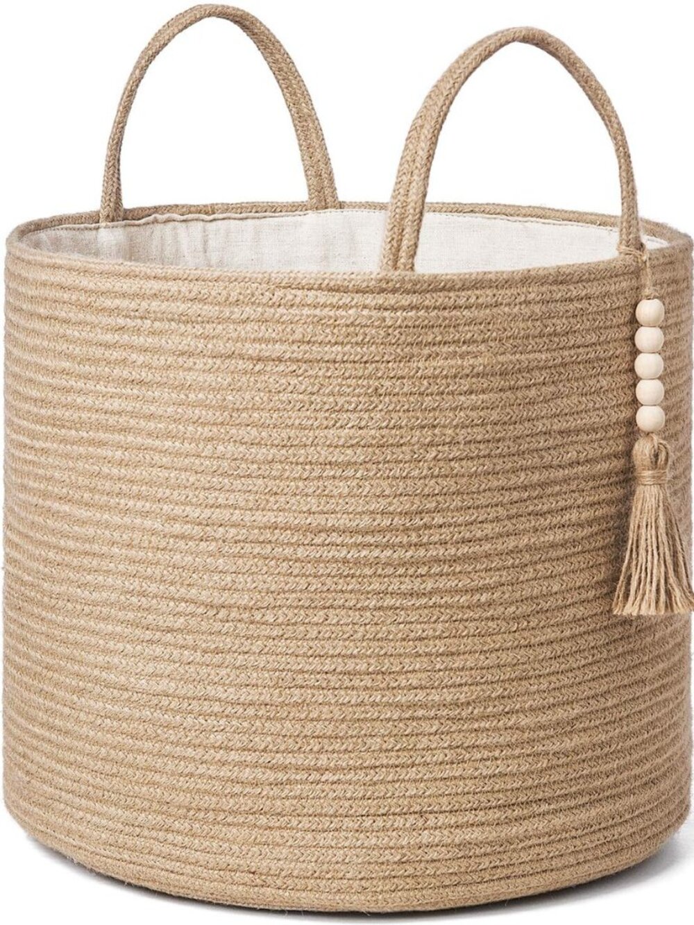 Woven Storage Basket for Blanket, Toys Plant Organizer, 16"W x 13.8"L